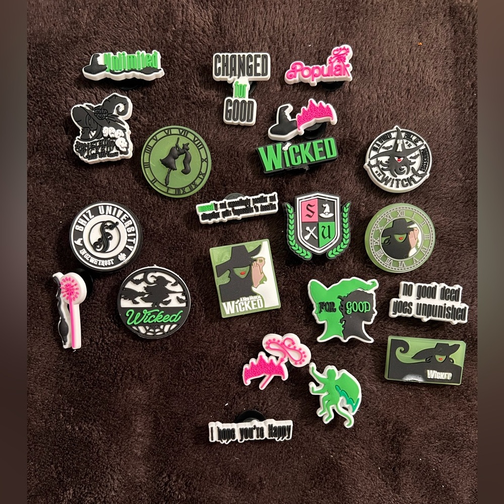Wicked Themed charms for cloggs